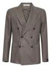 Tagliatore Brown Silk And Wool Montecarlo Double-breasted Blazer In Brown