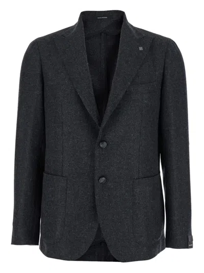 Tagliatore Peak-lapel Single-breasted Jacket In Black
