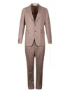 Tagliatore Peak-lapel Single-breasted Suit In Brown