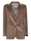 Tagliatore Brown Stretch Corduroy Bertha Single-breasted Blazer In Brown