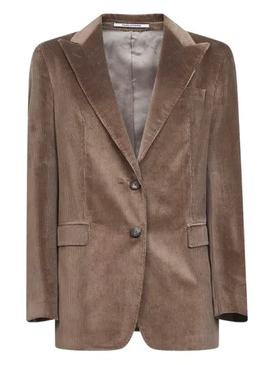 TAGLIATORE PEAK-LAPELS CORDUROY BLAZER