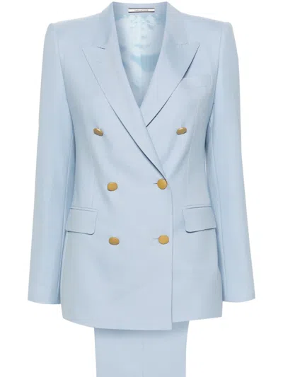 Tagliatore Peak-lapels Double-breasted Blazer In Blue