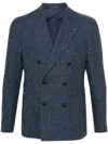 Tagliatore Peak-lapels Double-breasted Blazer In Blue