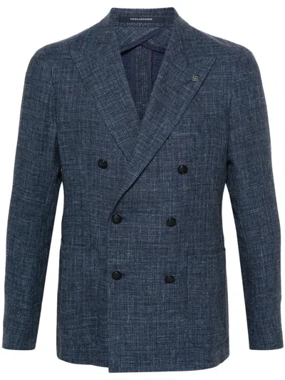 Tagliatore Peak-lapels Double-breasted Blazer In Blue