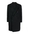 Tagliatore Peak-lapels Double-breasted Coat In Black