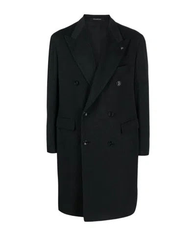 Tagliatore Peak-lapels Double-breasted Coat In Black