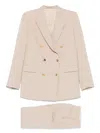 Tagliatore Peak-lapels Double-breasted Suit In Neutral