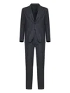 Tagliatore Peak-lapels Drawstring Suit In Black