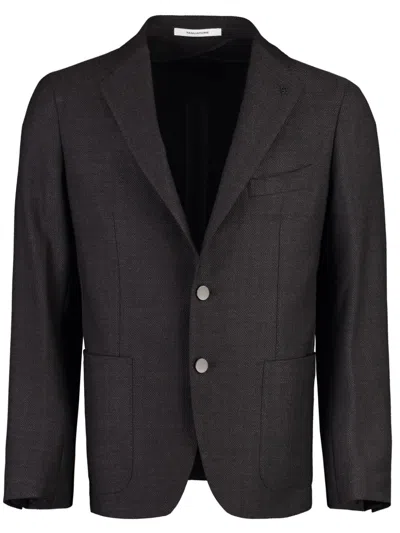 Tagliatore Peak-lapels Single-breasted Blazer In Black