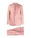 Tagliatore Peak-lapels Single-breasted Suit In Pink