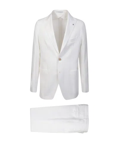 Tagliatore Peak-lapels Single-breasted Suit In White