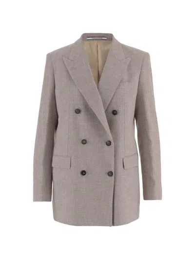 Tagliatore Peaked Lapels Double-breasted Jacket In Neutral