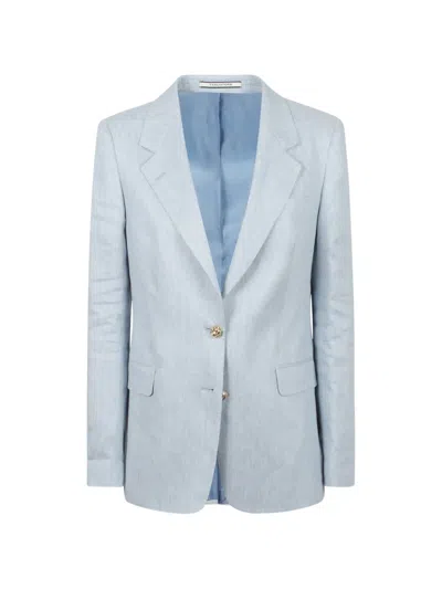 Tagliatore Peak-lapel Blazer In Blue