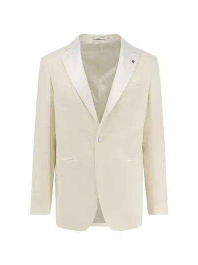 Tagliatore Peak-lapel Blazer In Neutral