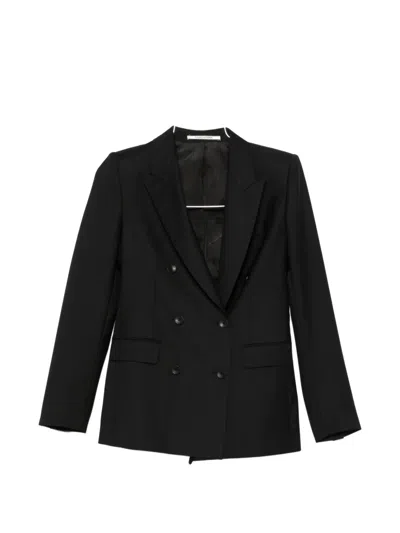 Tagliatore Peak-lapel Double-breasted Suit In Black