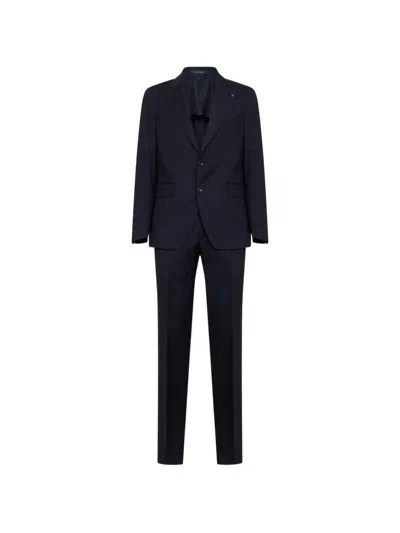 Tagliatore Peak-lapel Suit In Blue