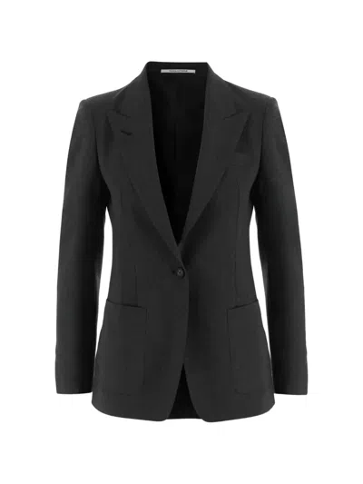 Tagliatore Peak-lapels Single-breasted Blazer In Black