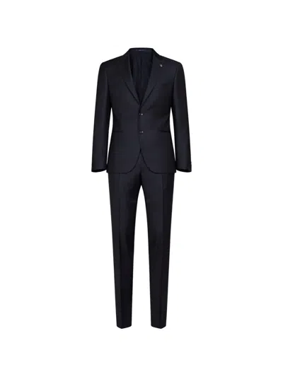 Tagliatore Peak-lapels Two-button Suit In Black