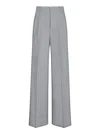 Tagliatore Vertical Striped Grey Trousers With Front Zip Closure In Grey