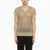 Tagliatore Perforated Dove Grey Cotton Waistcoat