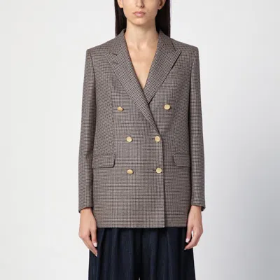 Tagliatore Pied De Poule Brown Double-breasted Jacket