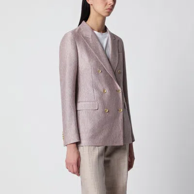 Tagliatore Pink Doublebreasted Cotton Jacket In Purple