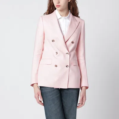 Tagliatore Pink Double-breasted Linen Jacket