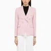 TAGLIATORE PINK LINEN-BLEND DOUBLE-BREASTED JACKET