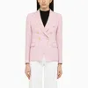 TAGLIATORE TAGLIATORE PINK LINEN BLEND DOUBLE BREASTED JACKET