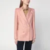 Tagliatore Pink Linen Double-breasted Jacket In Pink