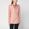 Tagliatore Pink Linen Double-breasted Jacket