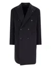 Tagliatore Black Double-breasted Coat With Four Pockets