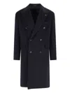 Tagliatore Black Double-breasted Coat With Four Pockets