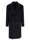 Tagliatore Black Double-breasted Coat With Four Pockets
