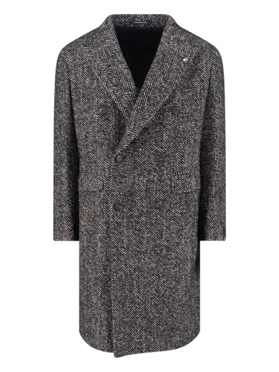 Tagliatore Pino Lerario Double-breasted Coat In Black