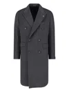 Tagliatore Cappotto D Petto Rever A Lancia Lana Spinata In Gray