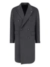 Tagliatore Cappotto D Petto Rever A Lancia Lana Spinata In Black