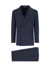 Tagliatore 'vesuvio' Double-breasted Suit With Slim Trousers And Back Vent In Blue