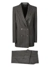 Tagliatore Pinstripe Double-breasted Suit In Gray