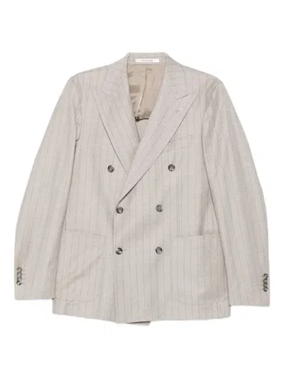 Tagliatore Pinstripe Double-breasted Suit In Neutral