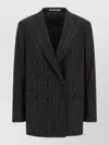 Tagliatore Double-breasted Jacket With Herringbone Pattern In Black