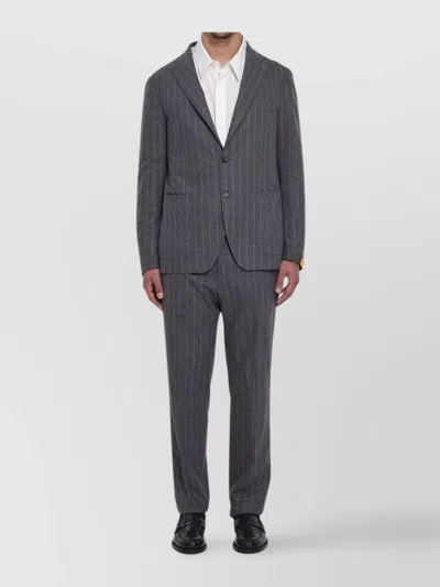 Tagliatore Pinstripe Flannel Two-piece Suit In Gray