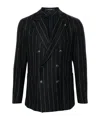 Tagliatore Pinstriped Double-breasted Blazer In Black