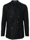 Tagliatore Pinstriped Double-breasted Blazer In Blue