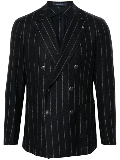 Tagliatore Pinstriped Double-breasted Blazer In Multi