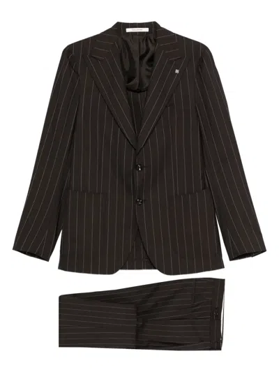 Tagliatore Pinstripe-pattern Suit In Brown