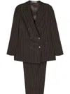 Tagliatore Pinstripe-pattern Suit In Brown