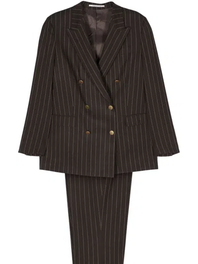 Tagliatore Pinstripe-pattern Suit In Brown