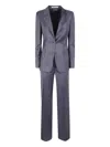 Tagliatore Tailored Dress With Long Sleeves And Pockets In Gray