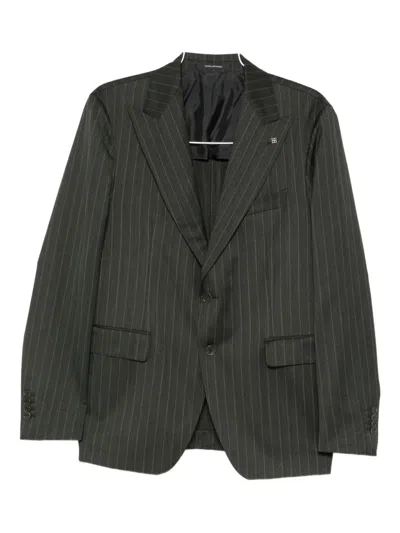 Tagliatore Pinstripe Single-breasted Suit In Gray